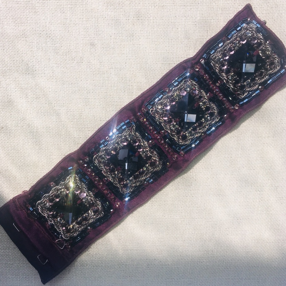 Stella & Dot🦄~ULTRARARE~Nadia Embroidered Cuff Bracelet - Picture 2 of 7